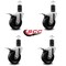 Service Caster 4'' Phenolic Swivel 1-5/8'' Expanding Stem Caster Set Total Lock Brake, 4PK SCC-EXTTL20S414-PHS-158-4 - alternate 4